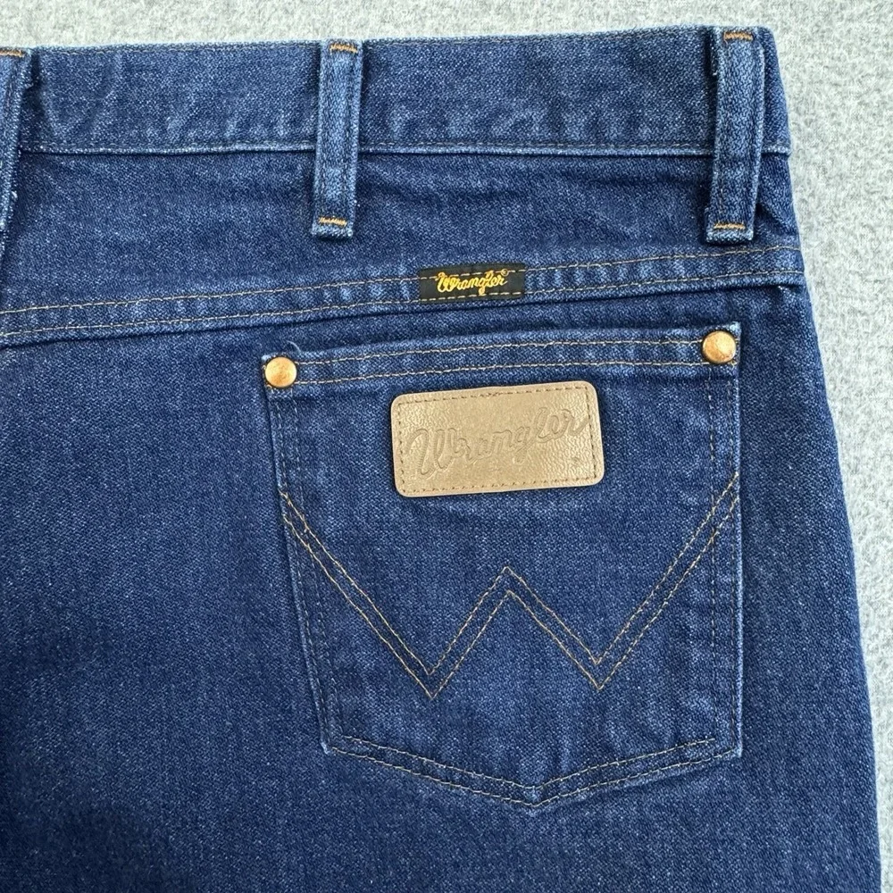 Wrangler Western Wear Jeans Men 38x32 Cotton Straight Denim‎ Cowboy Rodeo Indigo